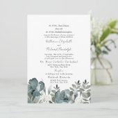 ダスティエレガントブルーフローラ両結婚親 招待状 (スタンド正面)