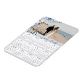 ダスティエレガントブルーフローラ写真2024年カレンダー マグネット (左側)