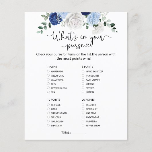 ダスティエレガントブルーフローラ財布の中に何があるか (正面)