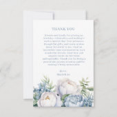ダスティエレガントブルーホワイトフローラ誕生日ありがとう サンキューカード (裏面)