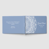ダスティエレガントブルーホワイトレースクラシック ゲストブック (全面)