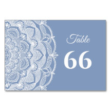 ダスティエレガントブルーホワイトレースクラシック