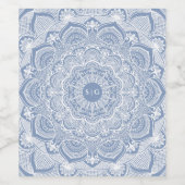 ダスティエレガントブルーホワイトレースクラシック ワインラベル (シングルラベル)