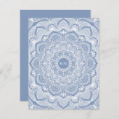 ダスティエレガントブルーホワイトレースクラシック 招待状 (正面/裏面)