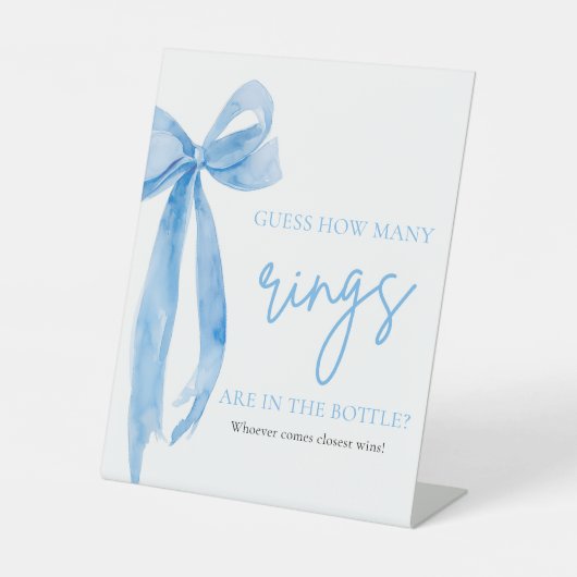 ダスティエレガントブルーボウ推測いくつのリングや輪ゲーム 台座サイン (正面)