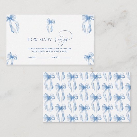 ダスティエレガントブルーボウ推測どのようにリングや輪ゲーム エンクロージャーカード (正面/裏面)