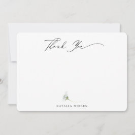 ダスティエレガントブルーボタニカルフローラありがとう ノートカード