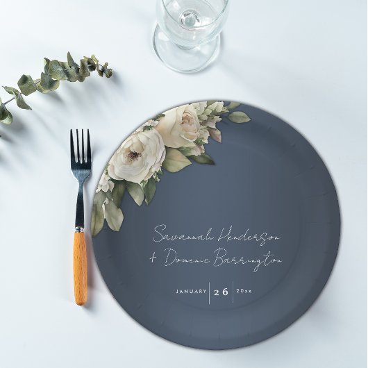 ダスティエレガントブルーボホバラズ結婚 ペーパープレート