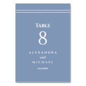 ダスティエレガントブルーミニマモダンリス結婚ト テーブルナンバー (正面)