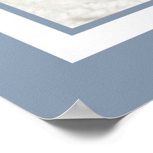 ダスティエレガントブルー写真の結婚ウェルカムサイン ポスター (角)