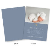 ダスティエレガントブルー宗教少年バプテスマ写真 サンキューカード