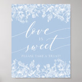 ダスティエレガントブルー愛は甘いトリートのお願いサイン ポスター (正面)