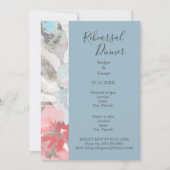 ダスティエレガントブルー結婚ズ&パステルフローラバラ 招待状 (正面)