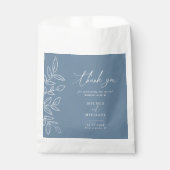 ダスティエレガントブルー葉の結婚に感謝 フェイバーバッグ (正面)