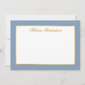 ダスティエレガントブルー金ゴールドフレーム – サイズを選択 –  ノートカード (正面)