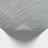 ダスティエレガントブルー金ゴールド&シルバーグリッター抽象芸術 ラッピングペーパー (角)