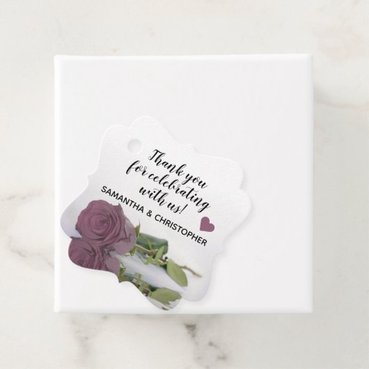 ダスティエレガントマウヴバラ結婚ズ・サンキュー フェイバータグ (インサイチュ)