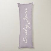 ダスティエレガント薄紫手書きスクリプト名カスタム ボディピロー (裏面 (縦))