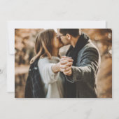 ダスティエレガント・ブルー結婚の4枚の写真日付を保存 セーブザデート (裏面)