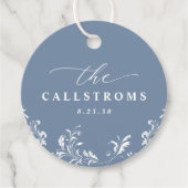 ダスティエレガント・ブルー結婚ズ・クラッシー・ラウンド フェイバータグ (正面)