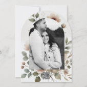 ダスティオリーブピンク&金ゴールド水彩フローラ結婚ズ 招待状 (裏面)