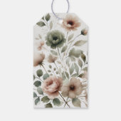 ダスティオリーブピンク&金ゴールド水彩フローラ ギフトタグ (裏面)