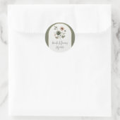 ダスティオリーブピンク&金ゴールド水彩フローラ ラウンドシール (バッグ)