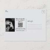 ダスティオリーブピンク&金ゴールド水彩フローラ 案内ポストカード (裏面)