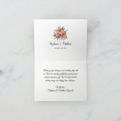 ダスティオレンジローズ ワインレッド オーキッド フラワーの結婚式 サンキューカード (内部)