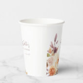ダスティオレンジ秋フローラブライダルシャワー 紙コップ (右)
