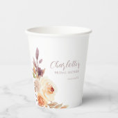 ダスティオレンジ秋フローラブライダルシャワー 紙コップ (正面)