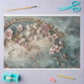 ダスティカラー、みすぼらしいシックなバロックフローラ 薄葉紙 (クラフト)