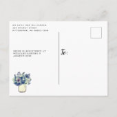 ダスティカントリーブルーメイソンジャーブライダルシャワー インビテーションポストカード (裏面)