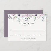 ダスティガーデンフローラウェディングRSVPカード 出欠カード (正面/裏面)