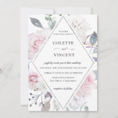 ダスティガーデンフローラフレーム結婚式招待状 招待状 (正面)