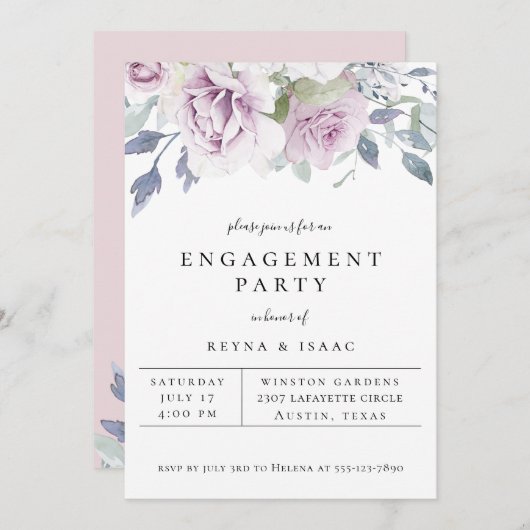 ダスティガーデンフローラ婚約パーティ 案内状 (正面/裏面)