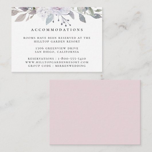 ダスティガーデン結婚フローラの宿泊施設 エンクロージャーカード (正面/裏面)