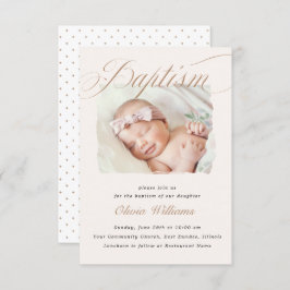 ダスティクリームホッエレガントクロプス《キリスト教》洗礼式や命名式バプテスマ 招待状