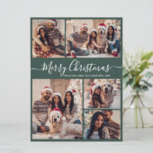 ダスティグエレガントリーン5フォトコラージクリスマス シーズンカード (スタンド正面)