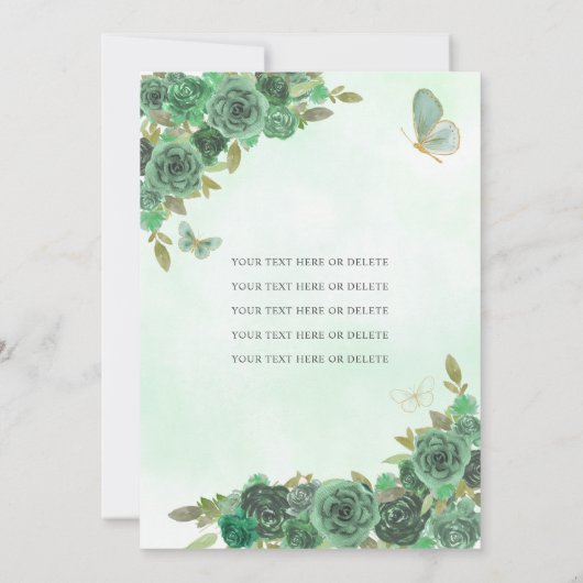 ダスティグガーリーリーン金ゴールドフローラプリンセスキンセアニラ 招待状 (裏面)