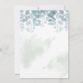 ダスティグリーンのユーカリ水彩結婚式 招待状 (裏面)