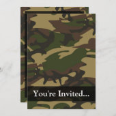 ダスティグリーンカモフラージュ 招待状 (正面/裏面)