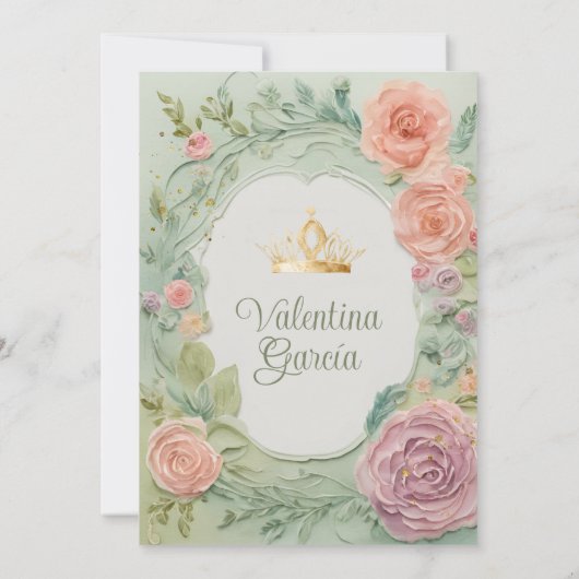 ダスティグリーンクインセアニラ15アノスフラワーズ金ゴールド 招待状 (裏面)