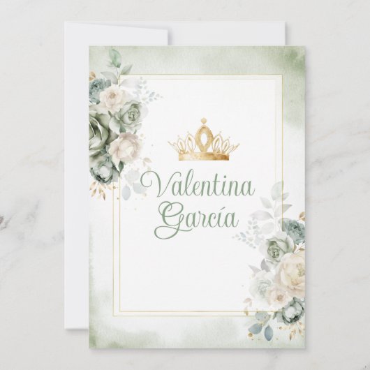 ダスティグリーンクインセアニラ15アノス金ゴールドクラウン 招待状 (裏面)