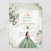ダスティグリーンクインセアニラ15アノス金ゴールドクラウン 招待状 (正面/裏面)