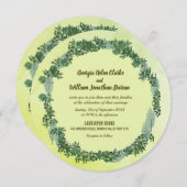 ダスティグリーングリーナリー素朴結婚式招待状 (正面/裏面)