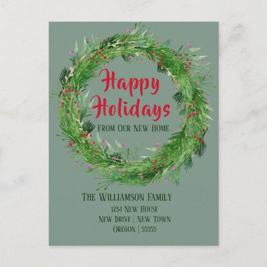 ダスティグリーンニューホームハッピーホリデイ ポストカード (正面)