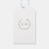 ダスティグリーンフローラリースサマー結婚ズサンキュー ギフトタグ (裏面)