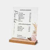 ダスティグリーンミニマリストスキンケア価格表 アクリルサイン (傾斜)