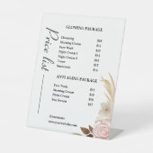 ダスティグリーンミニマリストスキンケア価格表 台座サイン (正面)